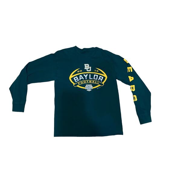 Baylor University Bears Football 2015 Green Long Sleeve Crewneck Shirt - Picture 1 of 2